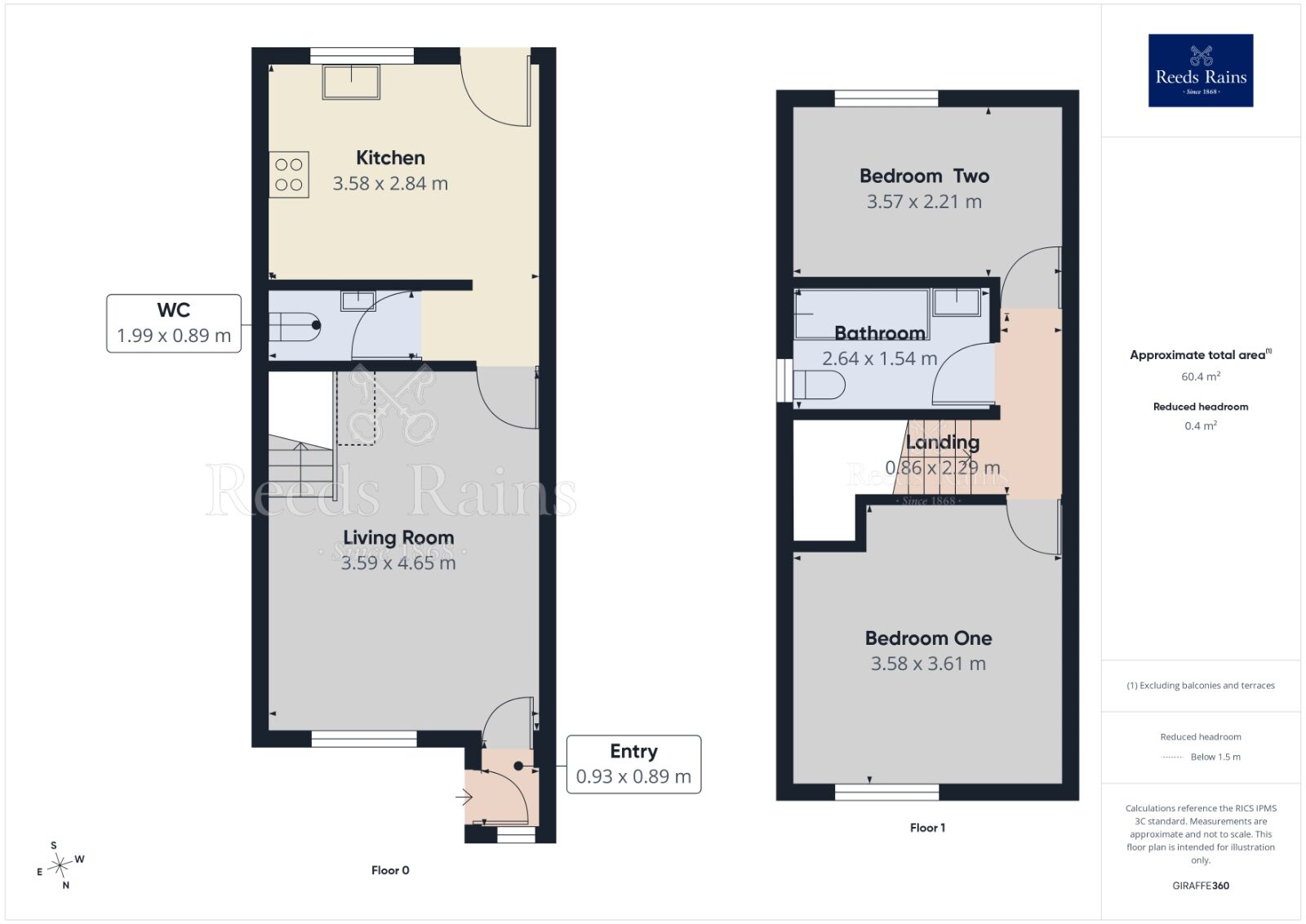 Floorplan of 2 bedroom End Terrace House to rent, Doe Quarry Lane, Dinnington, South Yorkshire, S25
