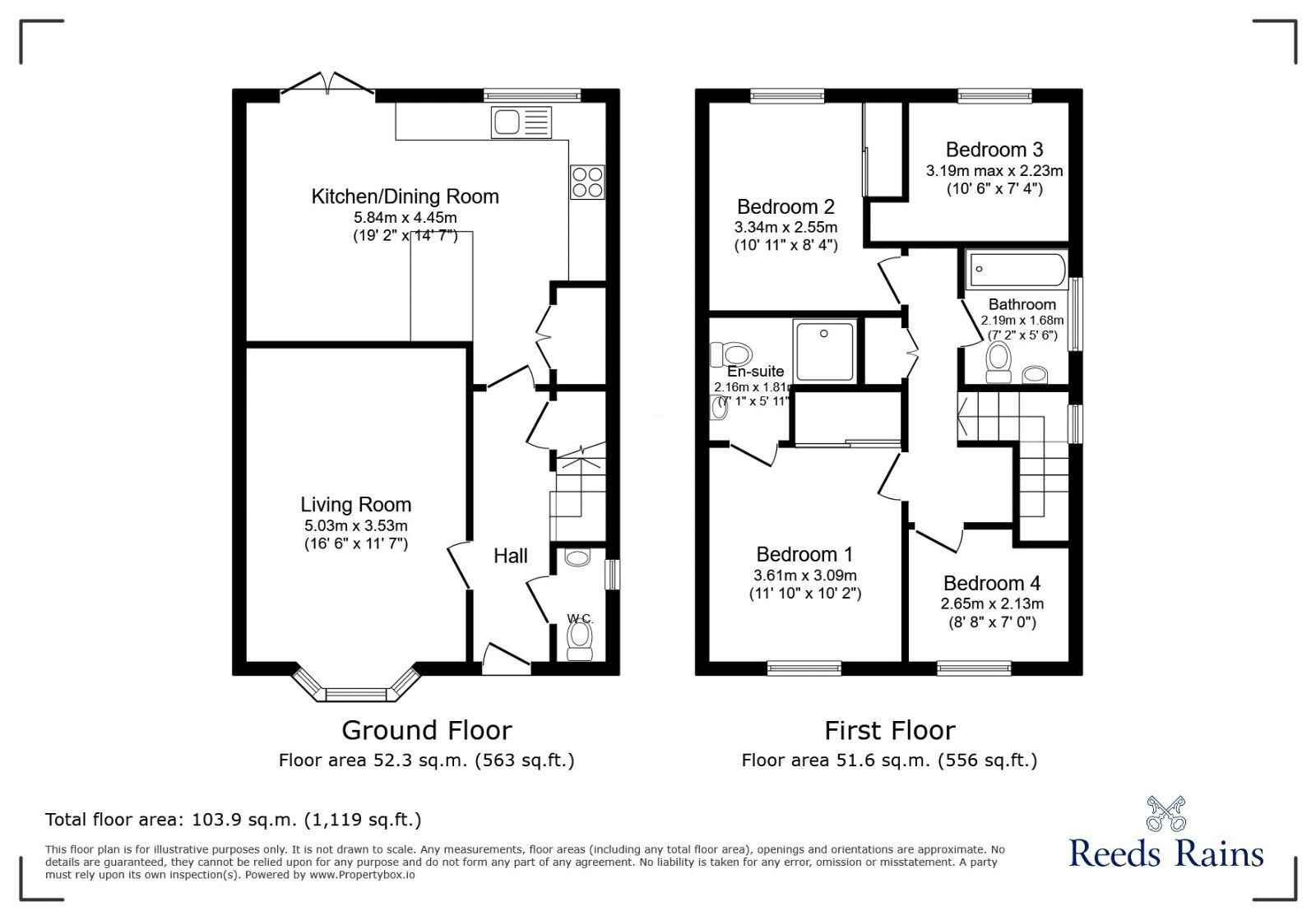 Floorplan of 4 bedroom Detached House to rent, Bluebell Lane, Thurcroft, South Yorkshire, S66