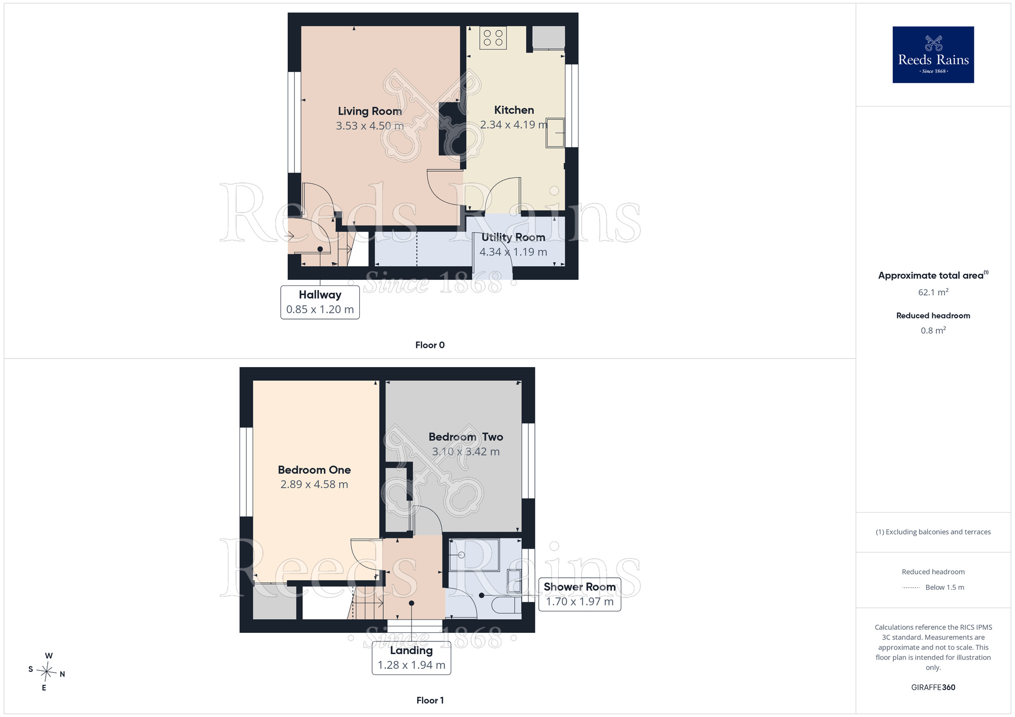 Floorplan of 2 bedroom Semi Detached House for sale, Zamor Crescent, Thurcroft, South Yorkshire, S66