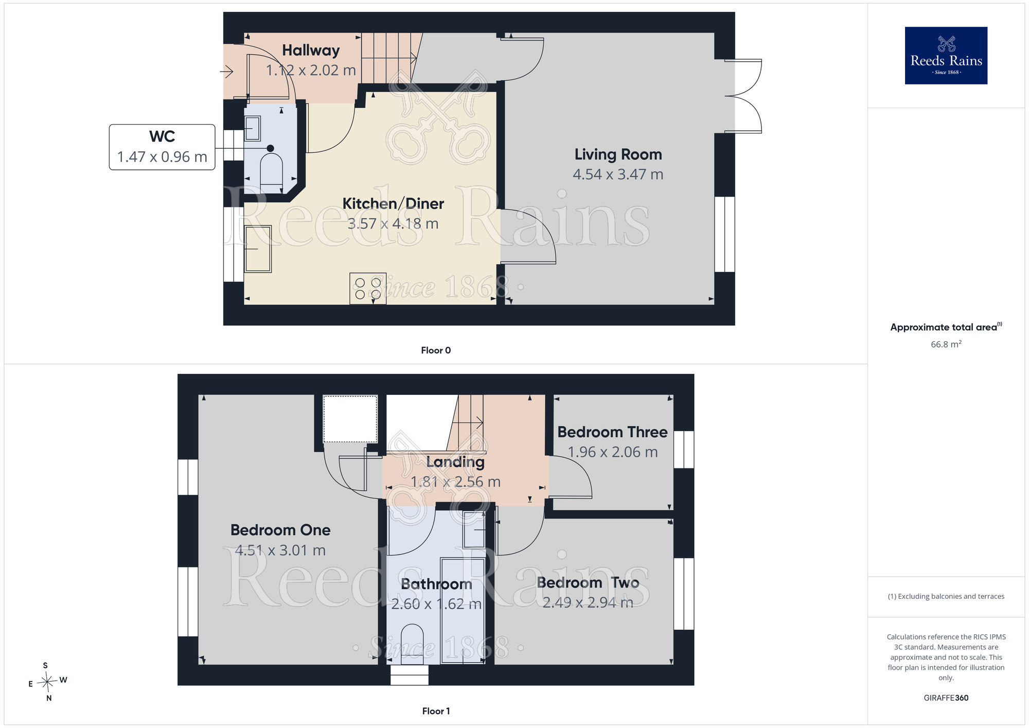 Floorplan of 3 bedroom Semi Detached House for sale, Rotherham Road, Dinnington, South Yorkshire, S25