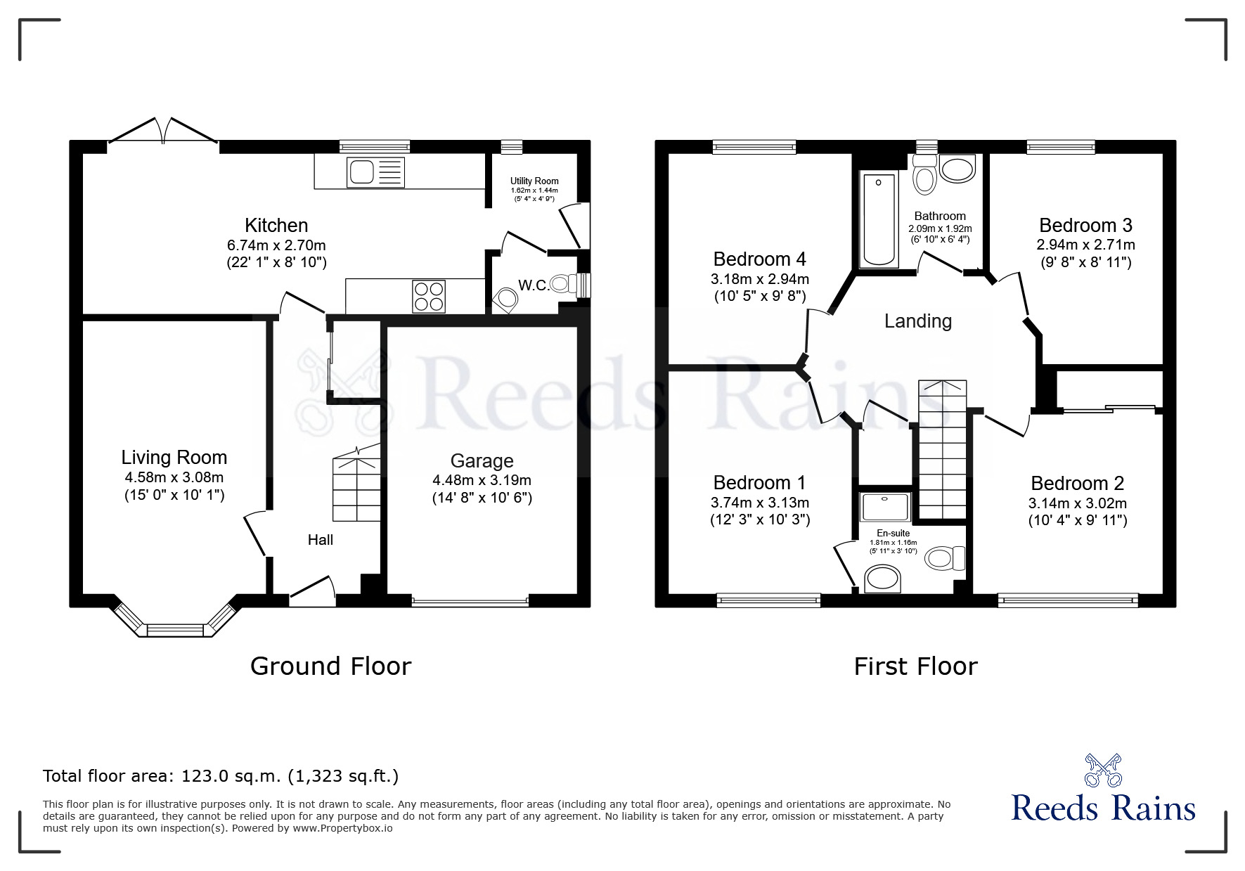 Floorplan of 4 bedroom Detached House for sale, Cottongrass Gardens, Dinnington, South Yorkshire, S25