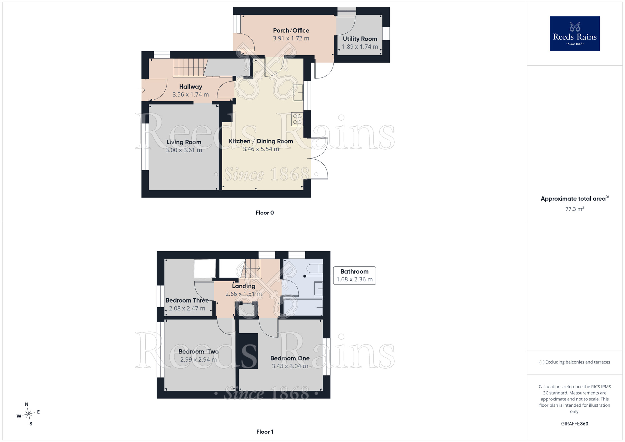 Floorplan of 3 bedroom Semi Detached House for sale, Rowena Drive, Thurcroft, South Yorkshire, S66