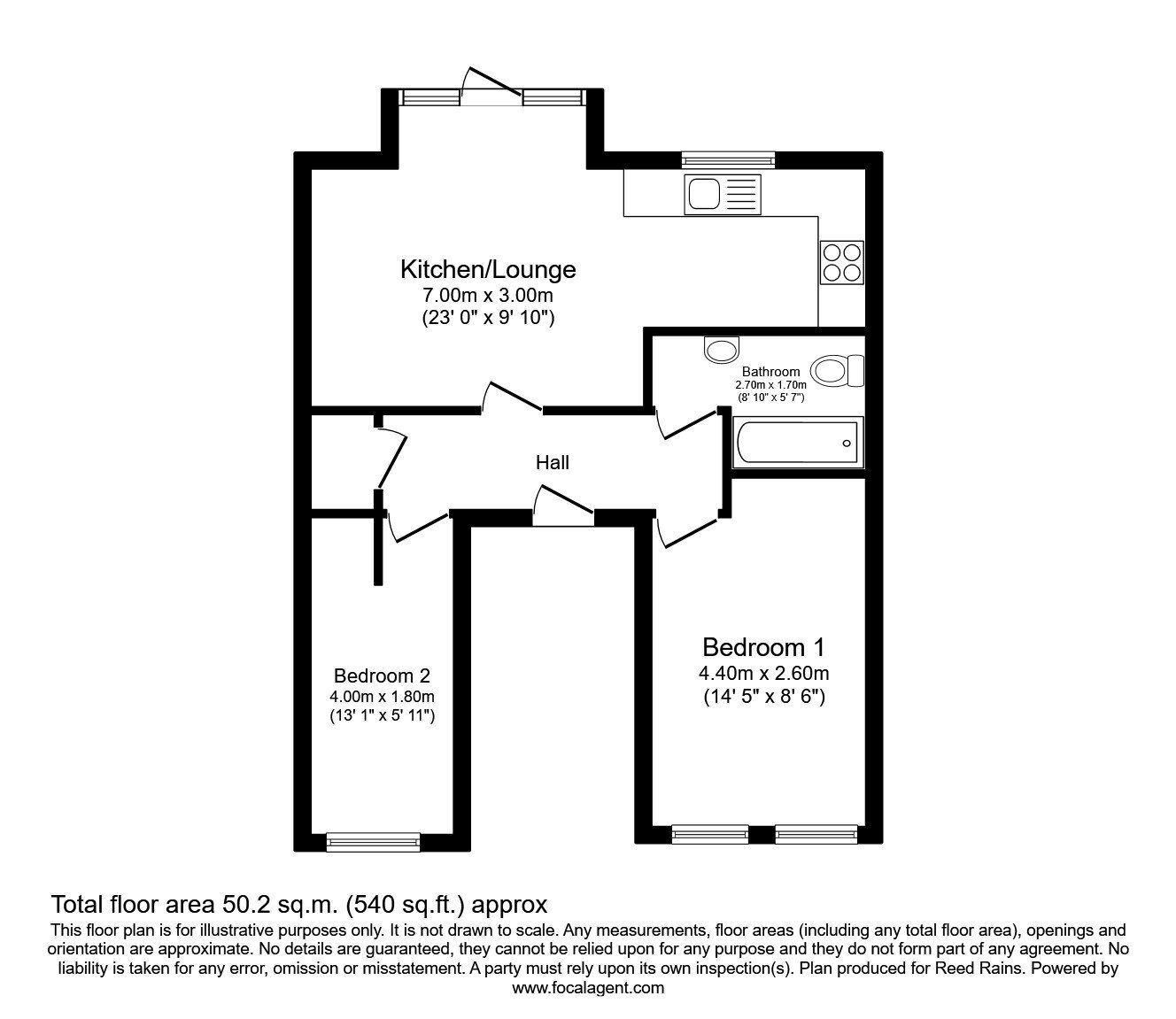 Floorplan of 2 bedroom  Flat to rent, The Old Chapel Station Road, West Auckland, County Durham, DL14