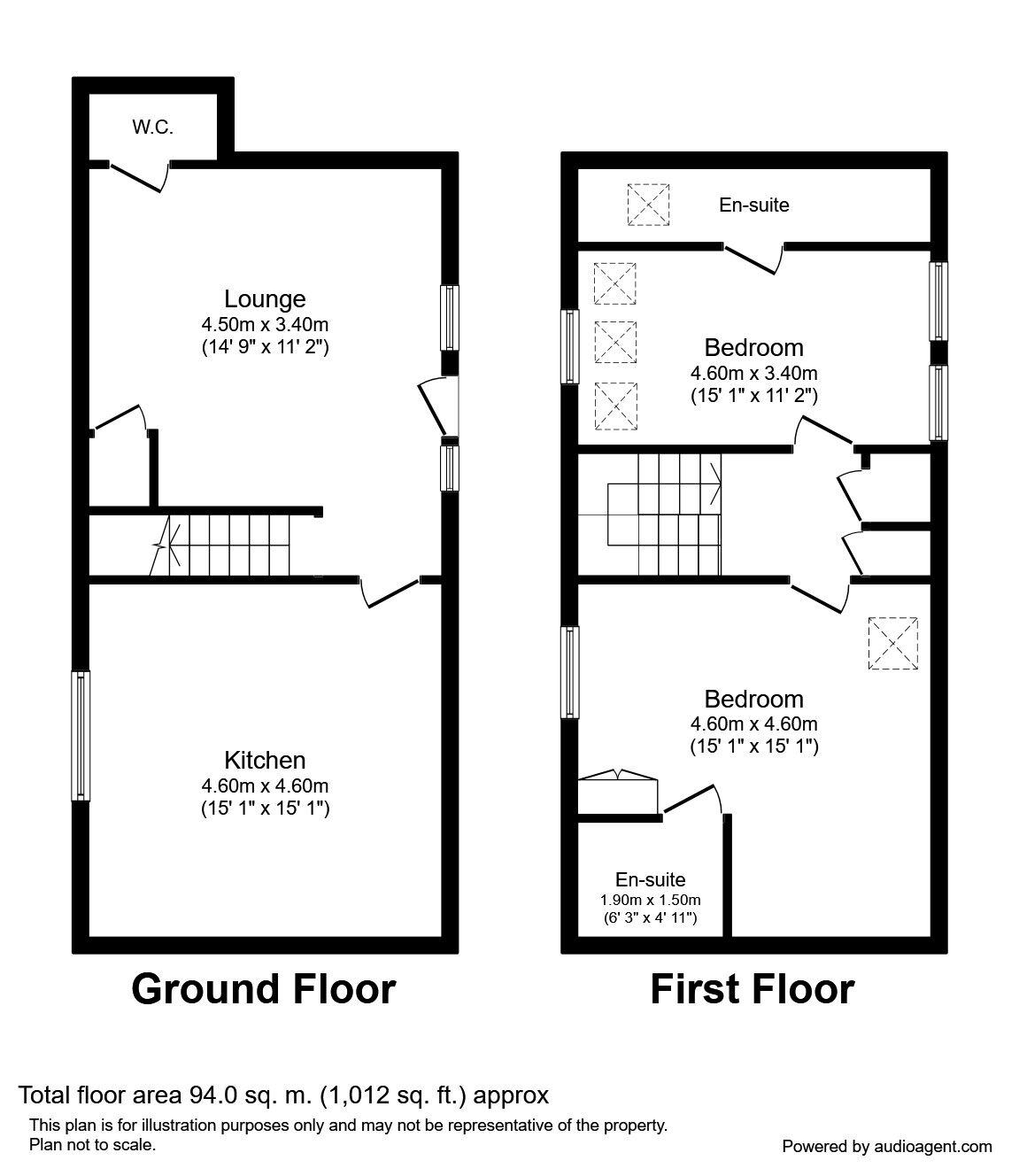 Floorplan of 2 bedroom Mid Terrace House to rent, Castle Mews, Stanhope, Bishop Auckland, DL13