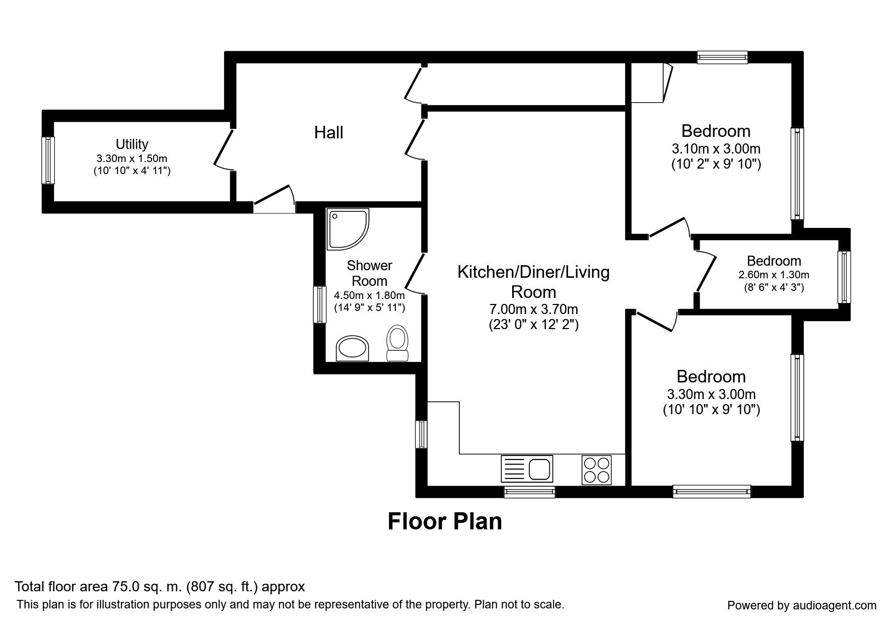 Floorplan of 2 bedroom  Flat to rent, Plainspot Road, Brinsley, Nottinghamshire, NG16