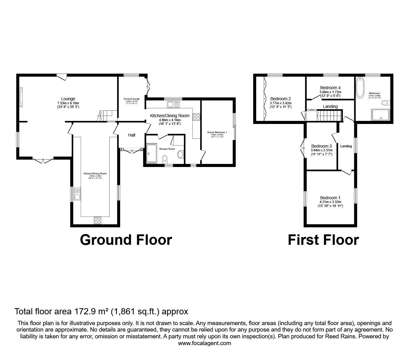 Floorplan of 5 bedroom Detached House for sale, Butthouse Lane, Standon, Staffordshire, ST21