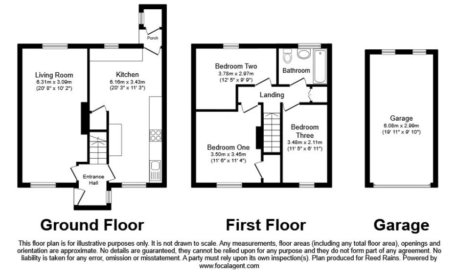 Floorplan of 3 bedroom End Terrace House for sale, Sycamore Road, Stone, Staffordshire, ST15