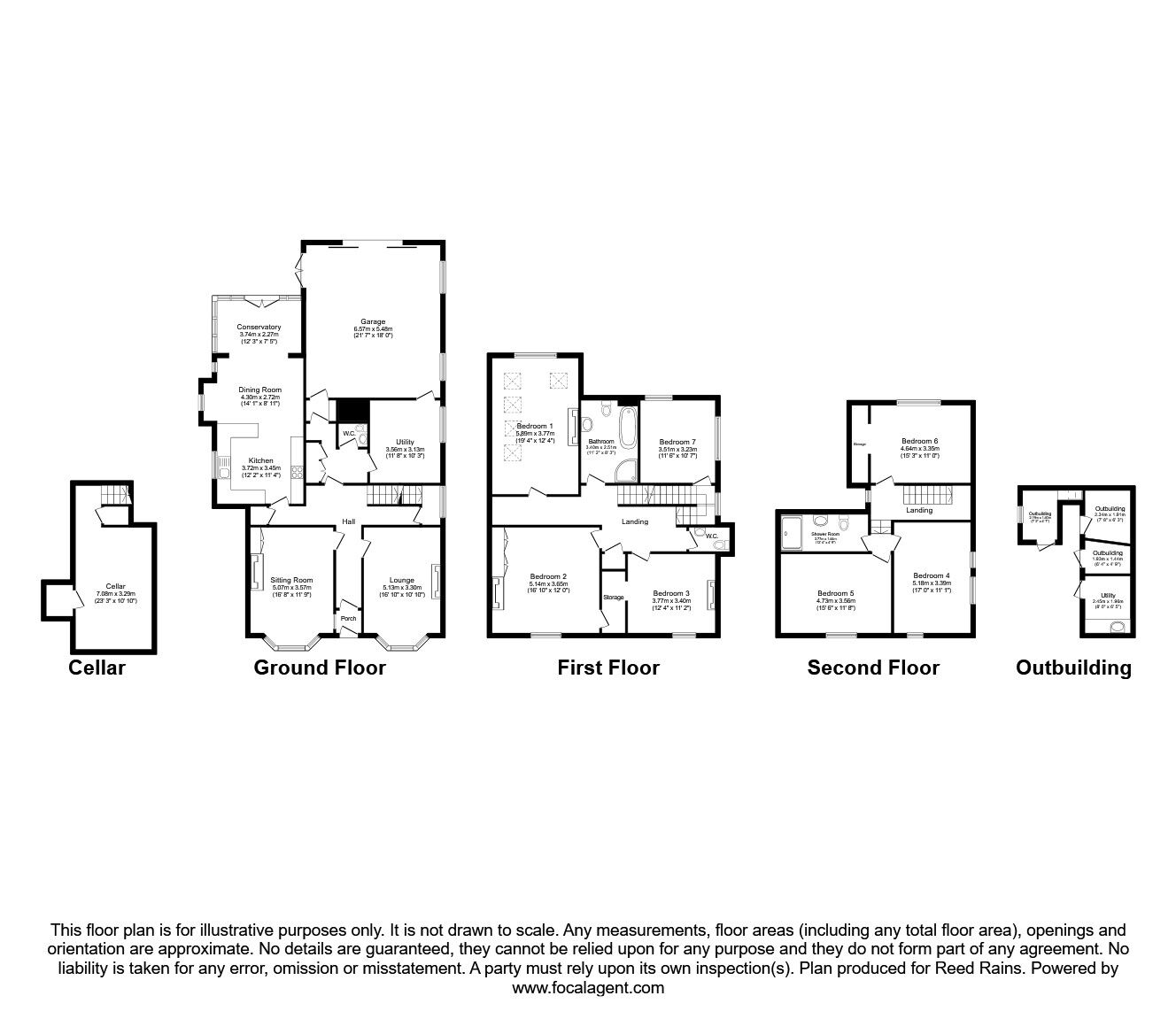 Floorplan of 7 bedroom Semi Detached House for sale, Gaol Butts, Eccleshall, Staffordshire, ST21