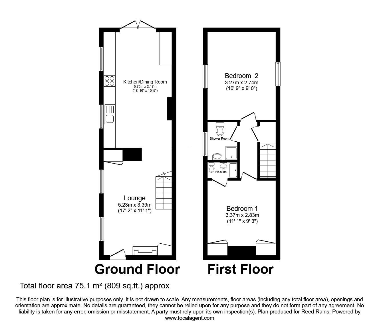 Floorplan of 2 bedroom Detached House for sale, Church Street, Eccleshall, Staffordshire, ST21
