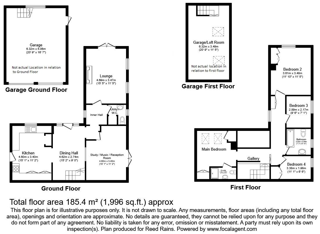 Floorplan of 4 bedroom Detached House for sale, Offley Hay, Bishops Offley, Staffordshire, ST21