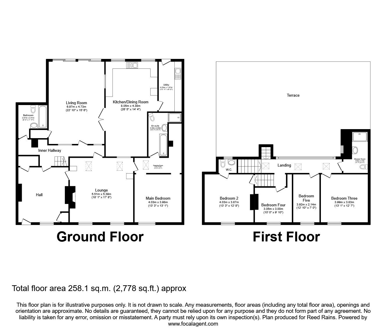 Floorplan of 5 bedroom  House to rent, Butt Lane, Ranton, Staffordshire, ST18