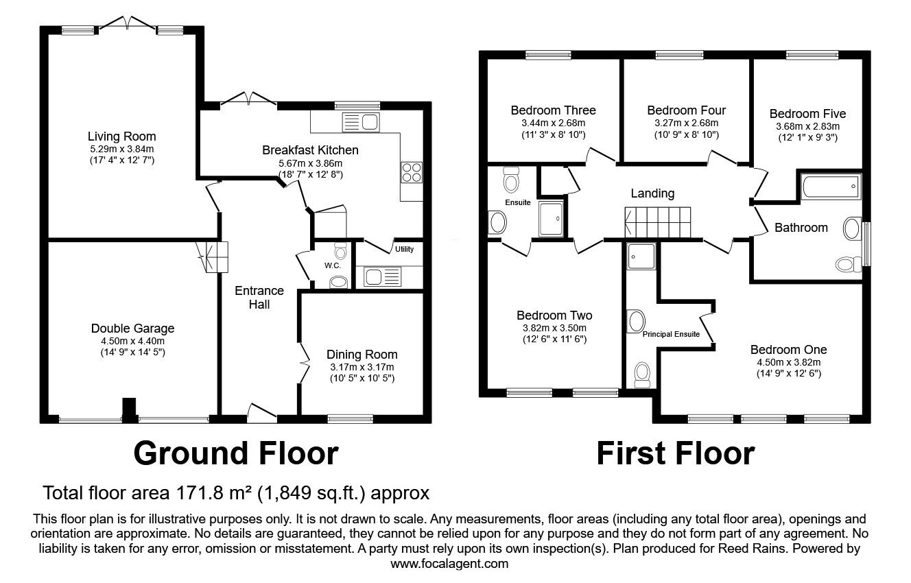 Floorplan of 5 bedroom Detached House for sale, Overton Close, Eccleshall, Staffordshire, ST21
