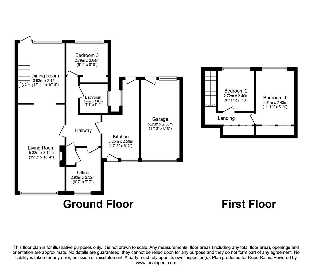 Floorplan of 3 bedroom Semi Detached Bungalow for sale, Eagle Crescent, Eccleshall, Staffordshire, ST21