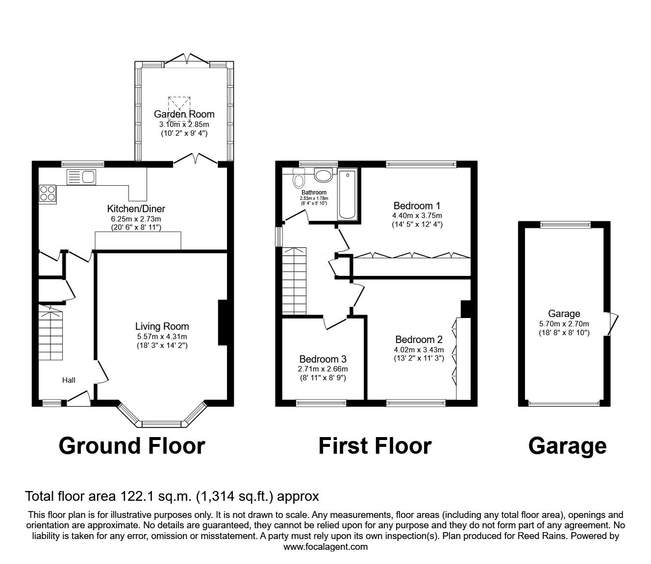 Floorplan of 3 bedroom Semi Detached House for sale, Prospect Road, Market Drayton, Shropshire, TF9