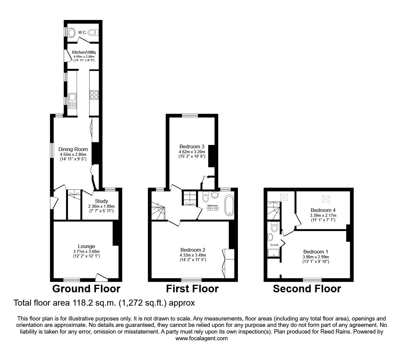 Floorplan of 4 bedroom Mid Terrace House for sale, High Street, Eccleshall, Staffordshire, ST21
