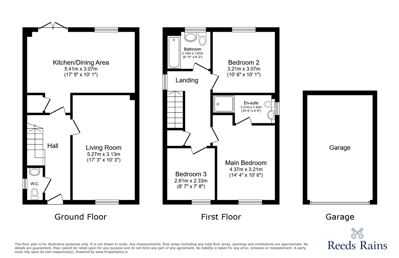 Floorplan of 3 bedroom Detached House for sale, Montgomery Place, Market Drayton, Shropshire, TF9