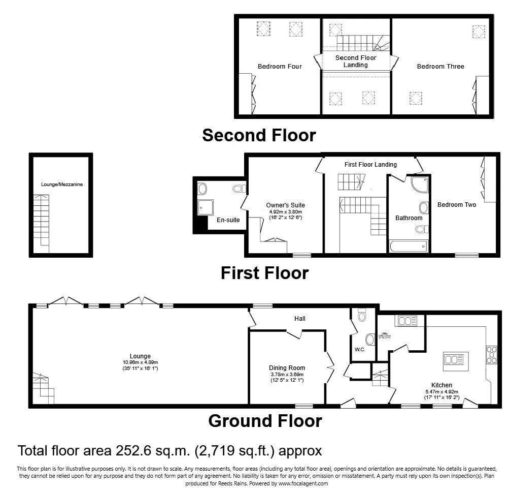 Floorplan of 4 bedroom End Terrace House for sale, Walton Bank, Eccleshall, Staffordshire, ST21