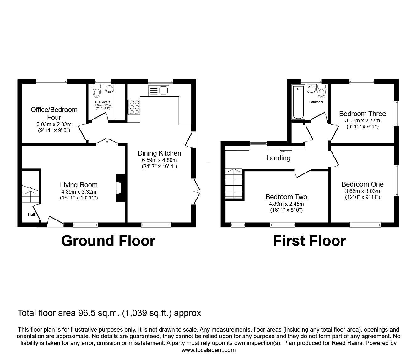 Floorplan of 3 bedroom Detached House for sale, Jug Bank, Ashley, Staffordshire, TF9