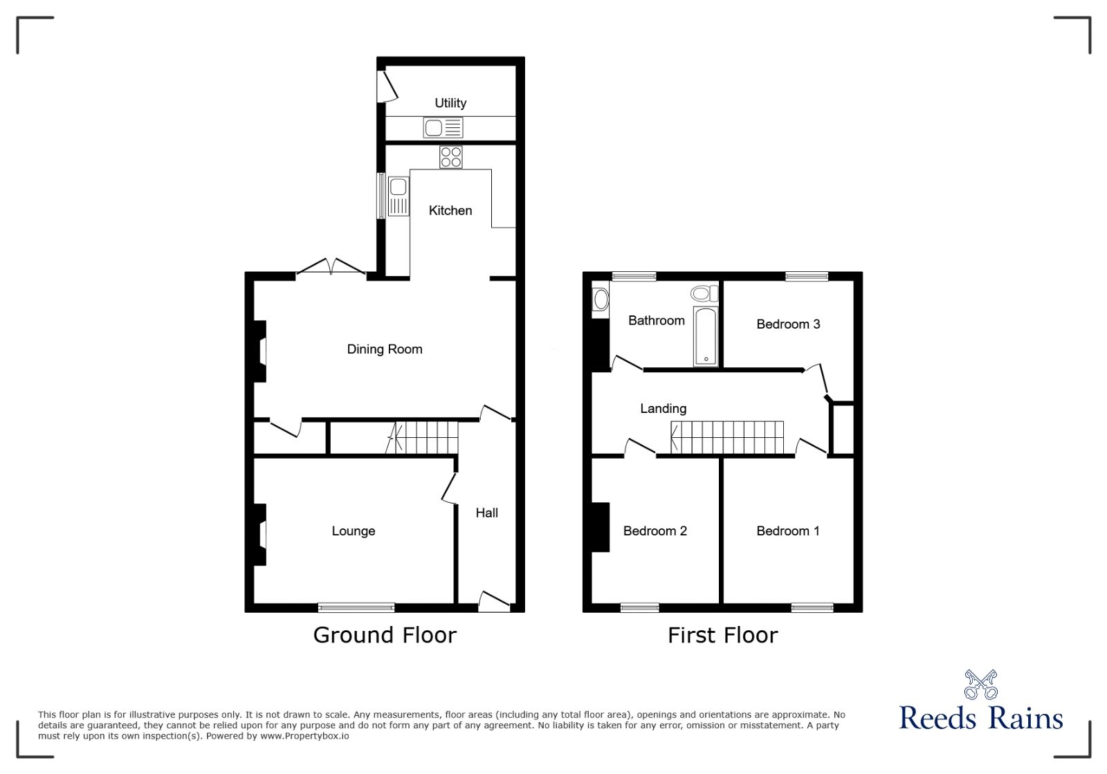 Floorplan of 3 bedroom Mid Terrace House to rent, Sandon Road, Stafford, Staffordshire, ST16