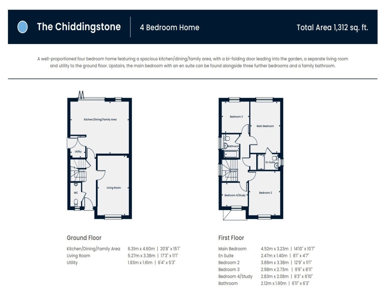 Floorplan of 4 bedroom Detached House for sale, Galloway Drive, Market Drayton, Shropshire, TF9