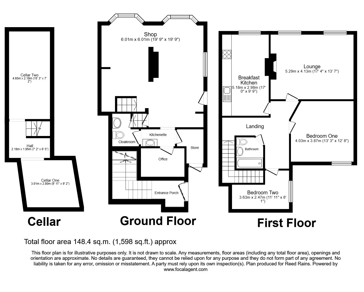 Floorplan of 2 bedroom Mid Terrace House for sale, High Street, Eccleshall, Staffordshire, ST21