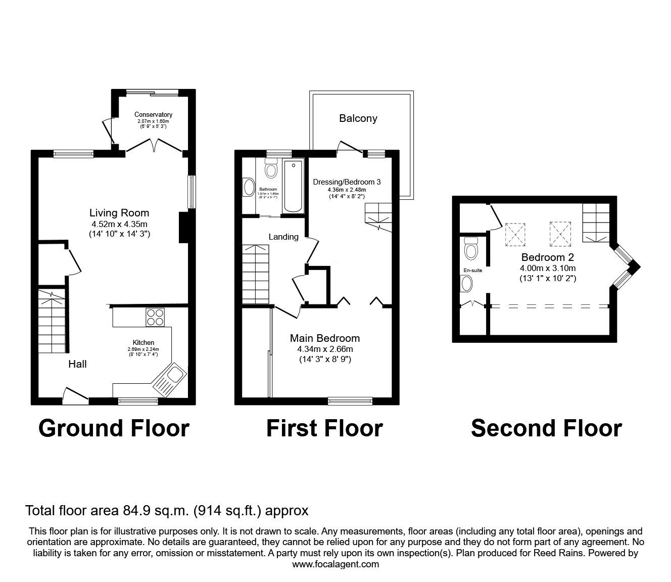 Floorplan of 2 bedroom End Terrace House for sale, Waterside Drive, Market Drayton, Shropshire, TF9