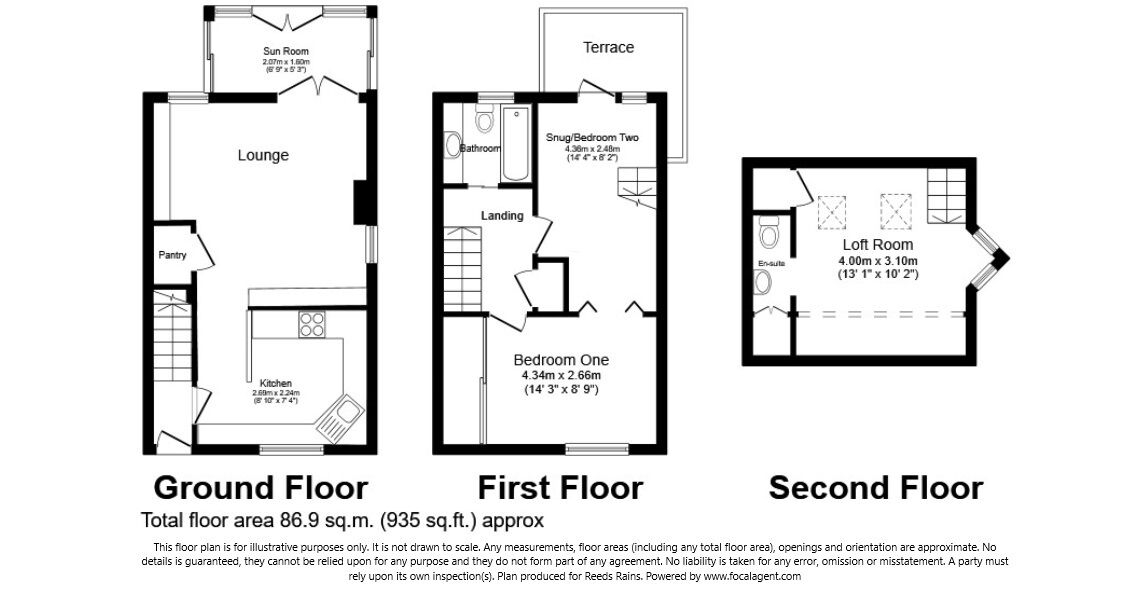 Floorplan of 2 bedroom End Terrace House for sale, Waterside Drive, Market Drayton, Shropshire, TF9