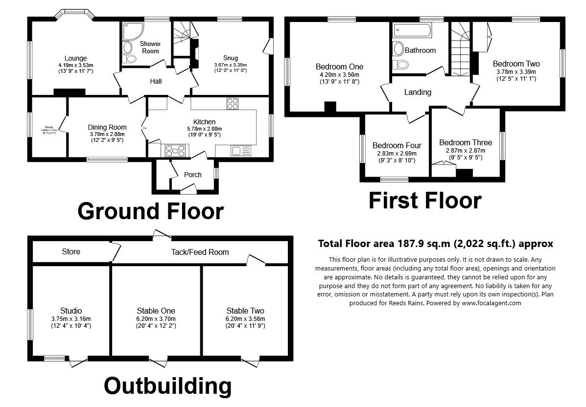Floorplan of 4 bedroom Detached Property for sale, Bridle Lane, Broad Heath, Staffordshire, ST20
