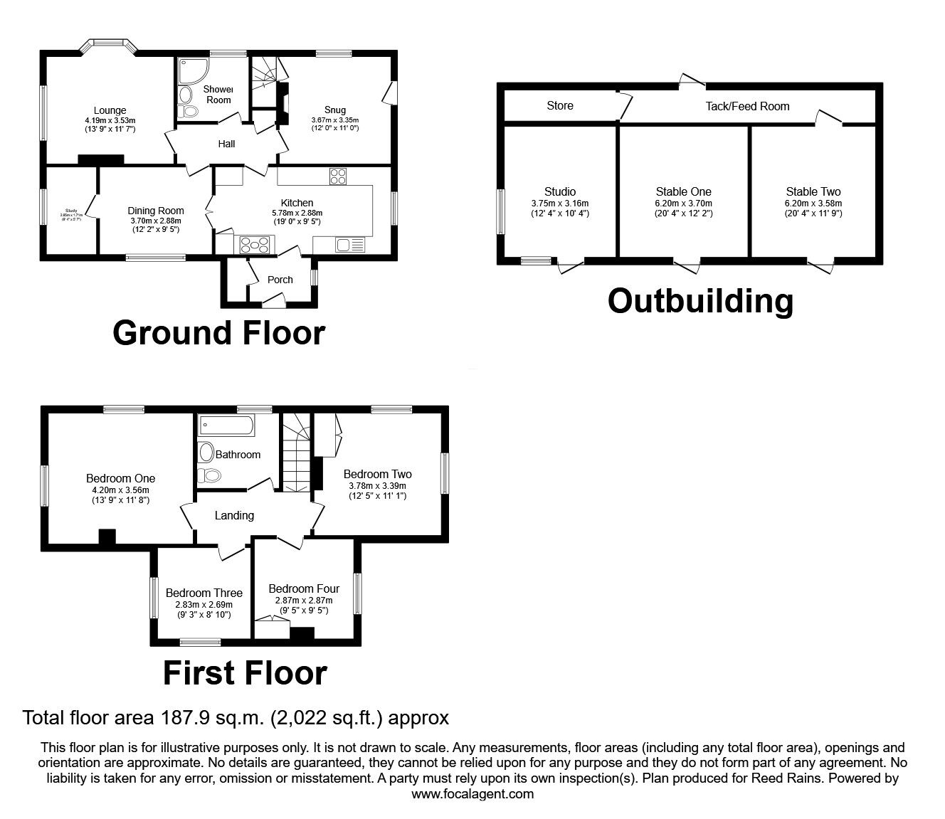 Floorplan of 4 bedroom Detached Property for sale, Bridle Lane, Broad Heath, Staffordshire, ST20