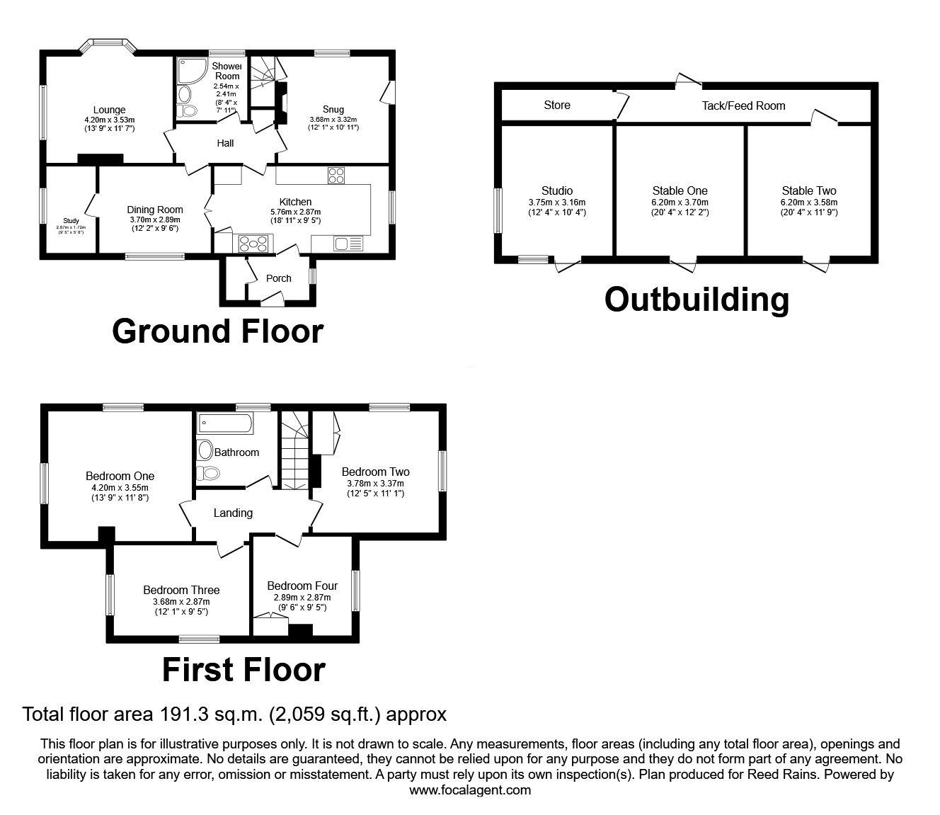Floorplan of 4 bedroom Detached Property for sale, Bridle Lane, Broad Heath, Staffordshire, ST20