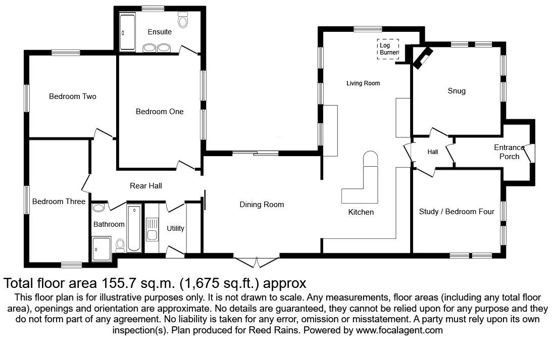 Floorplan of 4 bedroom Detached Bungalow for sale, Wincote Lane, Horsley, Stafford, ST21