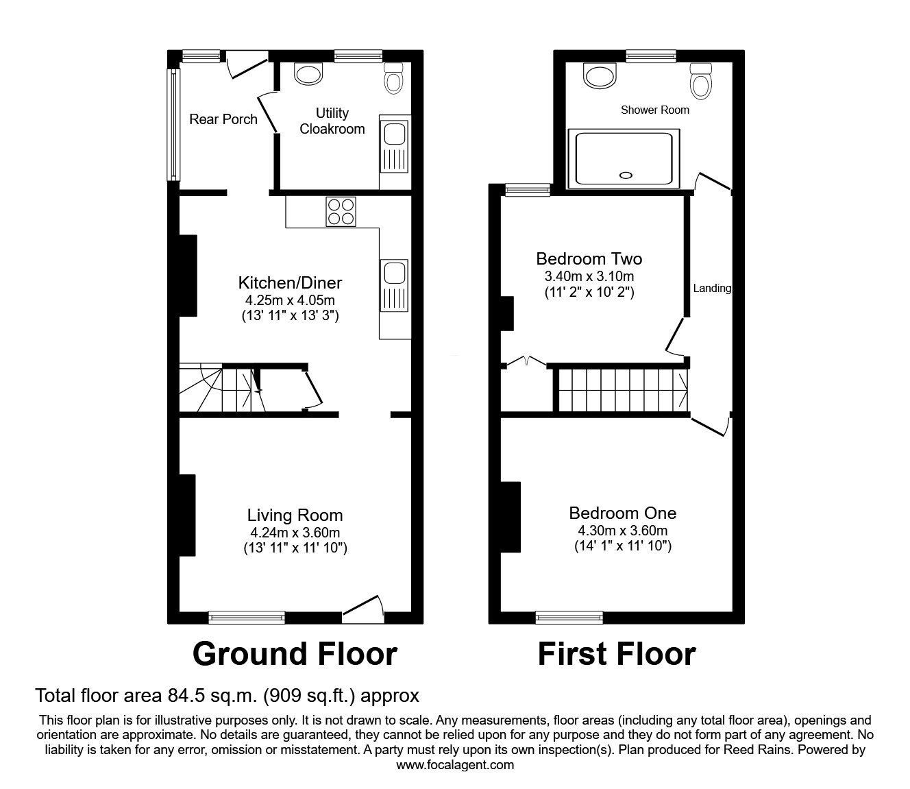 Floorplan of 2 bedroom Mid Terrace House for sale, Station Road, Gnosall, Staffordshire, ST20