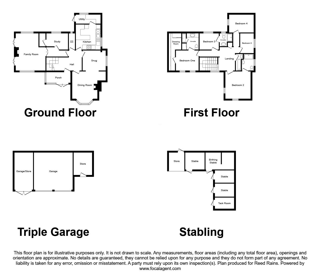 Floorplan of 5 bedroom Detached Property for sale, Chebsey, Stafford, Staffordshire, ST21