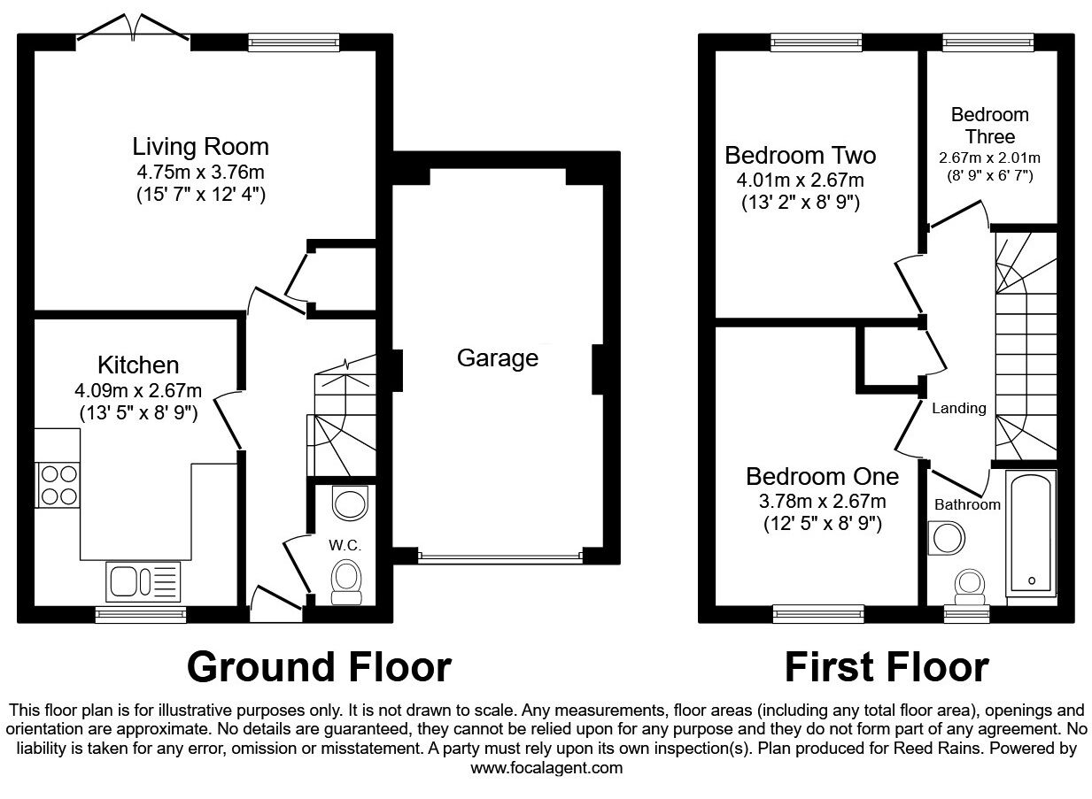 Floorplan of 3 bedroom Detached House for sale, Cross Butts, Eccleshall, Staffordshire, ST21