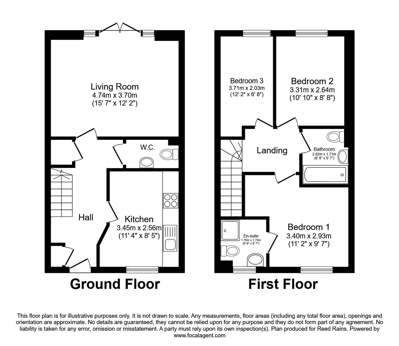 Floorplan of 3 bedroom Semi Detached House for sale, Pickering Croft, Stafford, Staffordshire, ST16