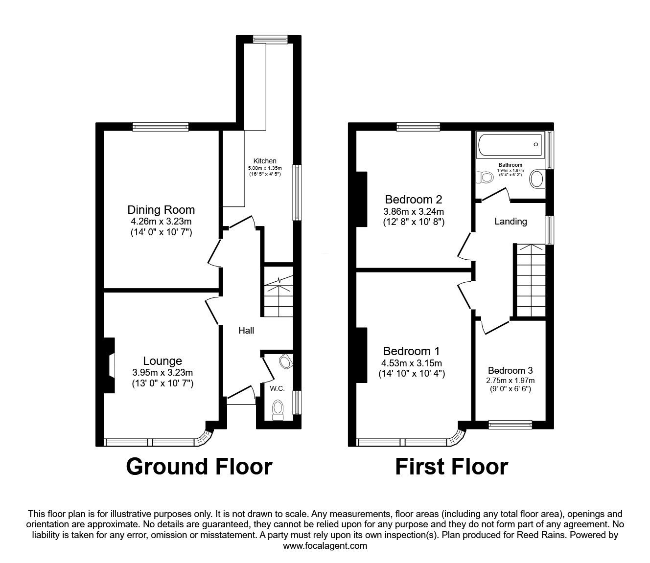 Floorplan of 3 bedroom Semi Detached House for sale, Mill Lane, Standon, Staffordshire, ST21