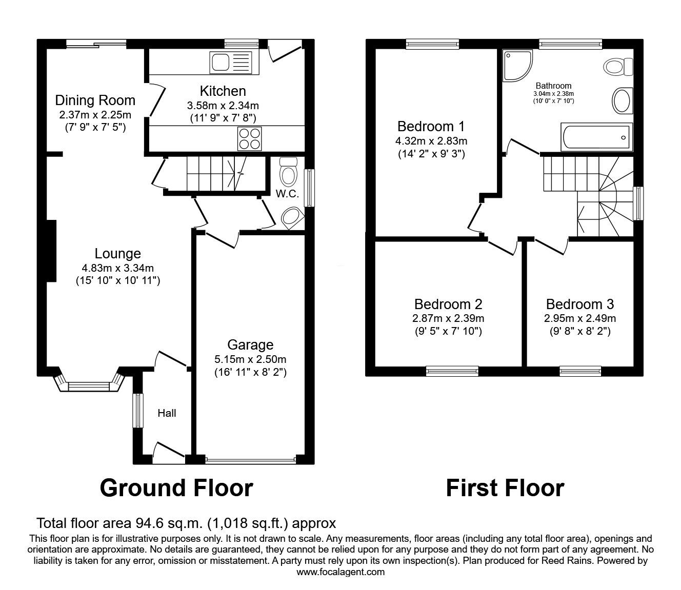 Floorplan of 3 bedroom Semi Detached House for sale, Trinity Road, Eccleshall, Stafford, ST21