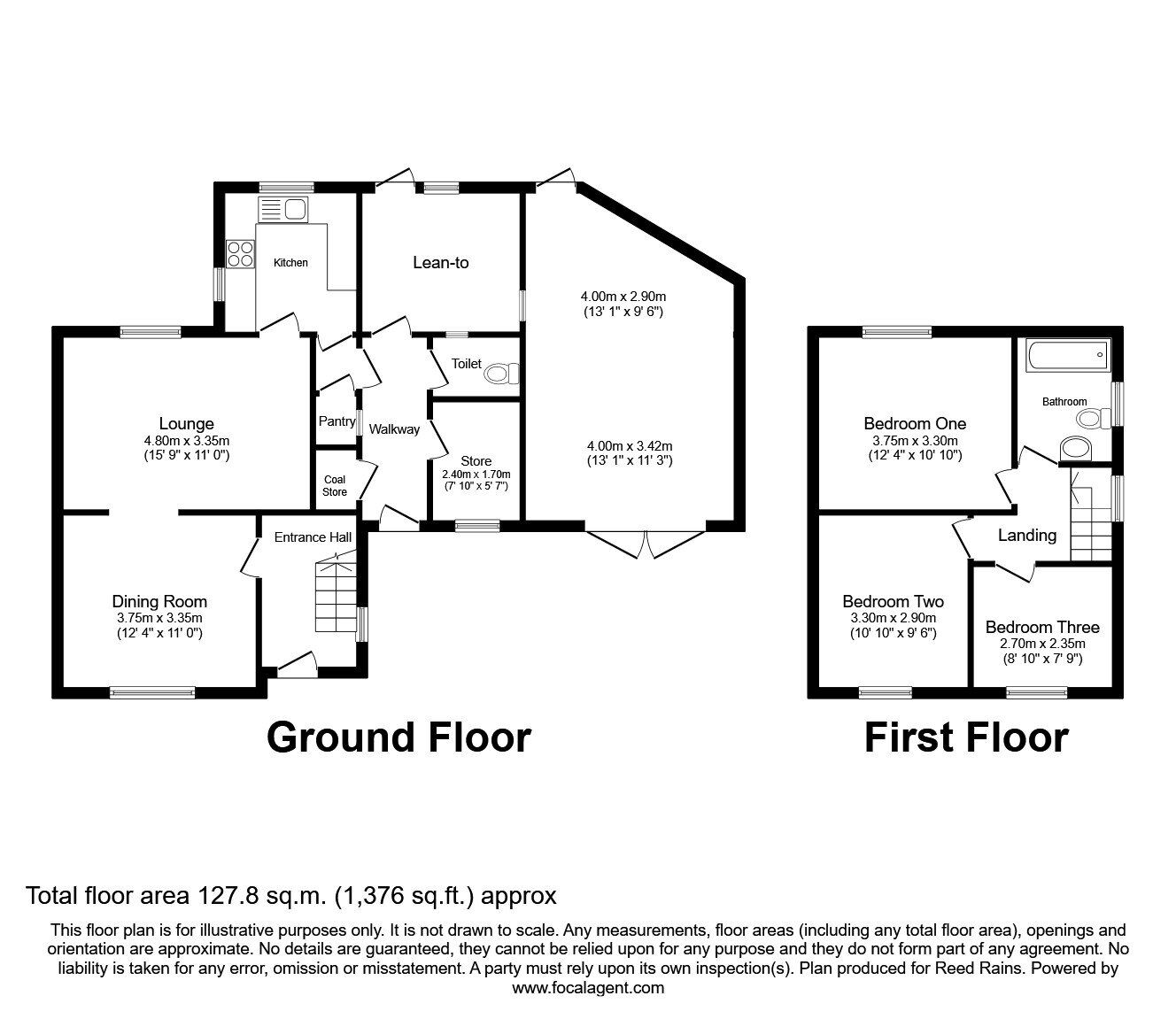 Floorplan of 3 bedroom Semi Detached House for sale, The Crescent, Eccleshall, Staffordshire, ST21