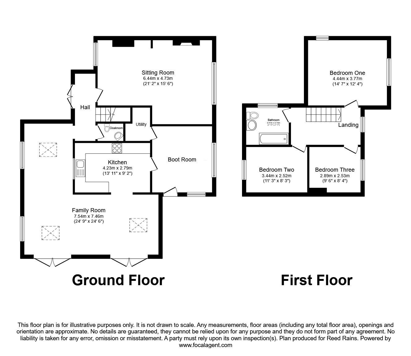 Floorplan of 3 bedroom Semi Detached Property for sale, Cash Lane, Eccleshall, Staffordshire, ST21