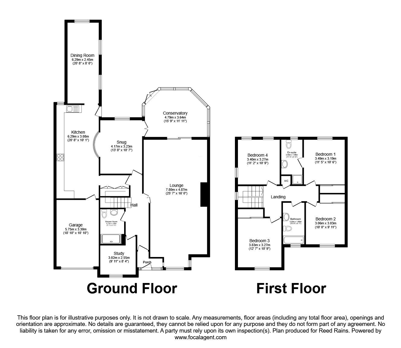 Floorplan of 4 bedroom Detached House for sale, Top Road, Acton Trussell, Staffordshire, ST17