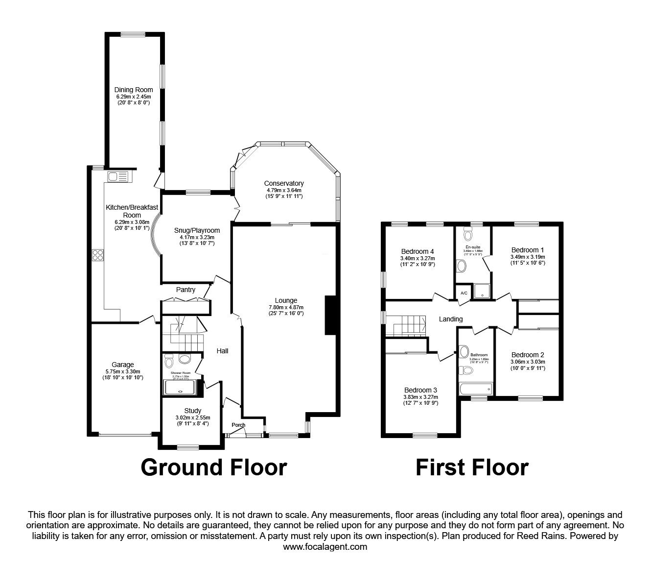 Floorplan of 4 bedroom Detached House for sale, Top Road, Acton Trussell, Staffordshire, ST17