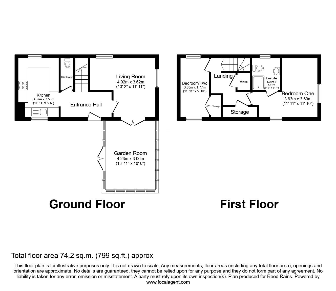 Floorplan of 2 bedroom Semi Detached House for sale, Bishops Offley, Stafford, Staffordshire, ST21
