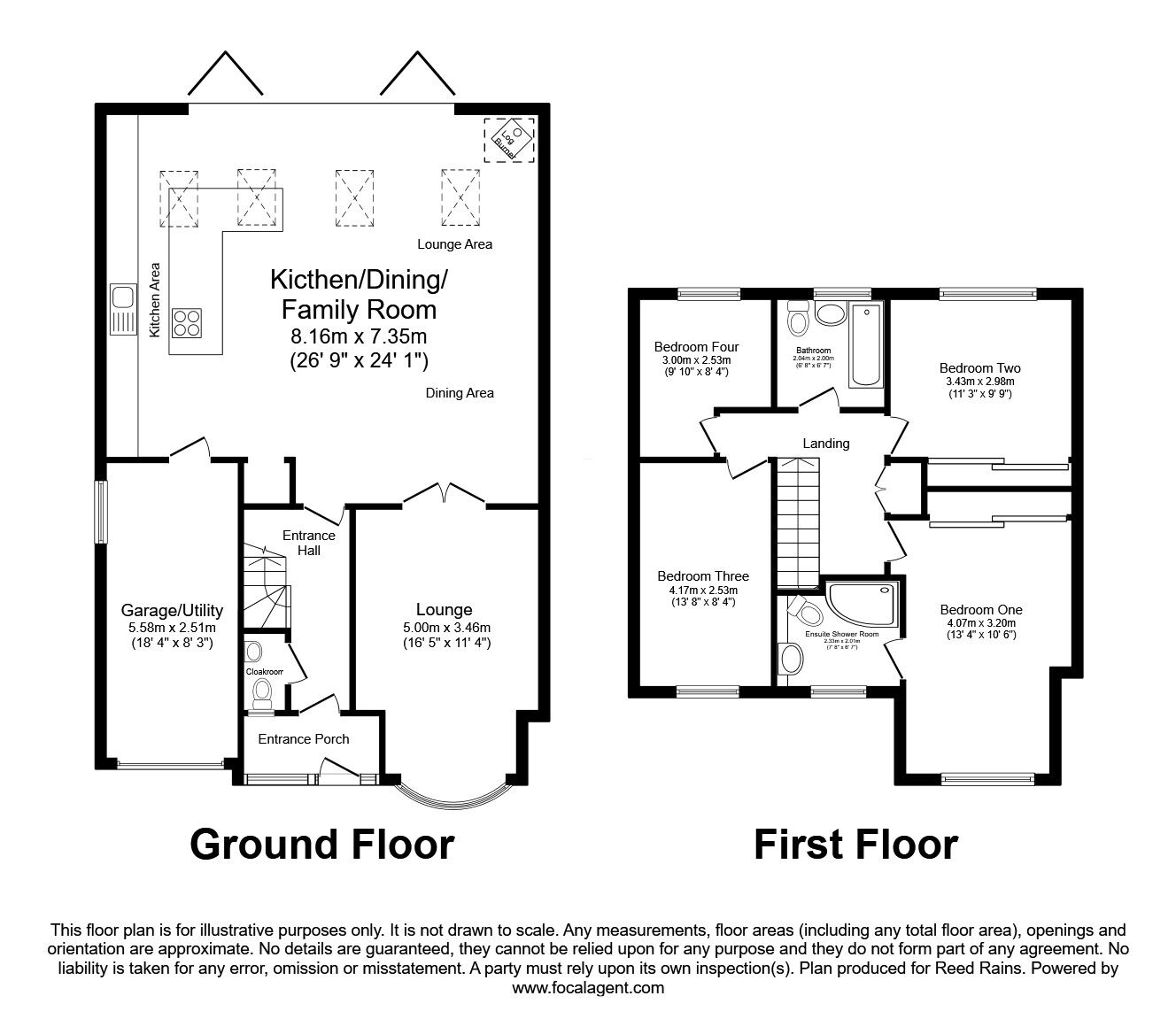 Floorplan of 4 bedroom Detached House for sale, Potters Avenue, Yarnfield, Staffordshire, ST15