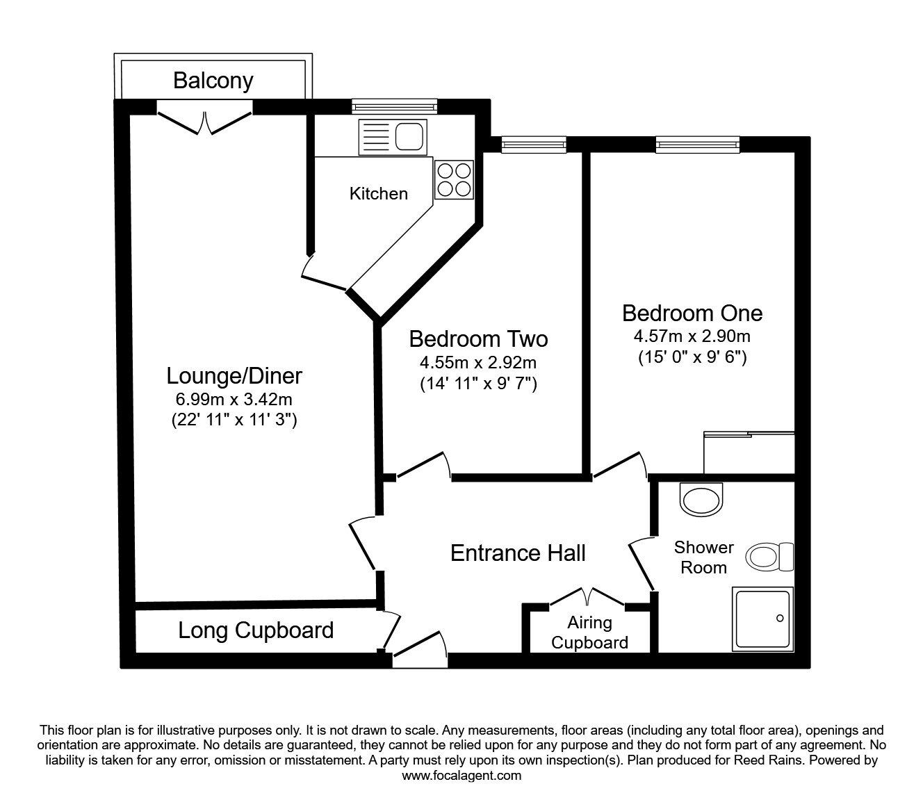 Floorplan of 2 bedroom Flat for sale, High Street, Wolstanton, Staffordshire, ST5