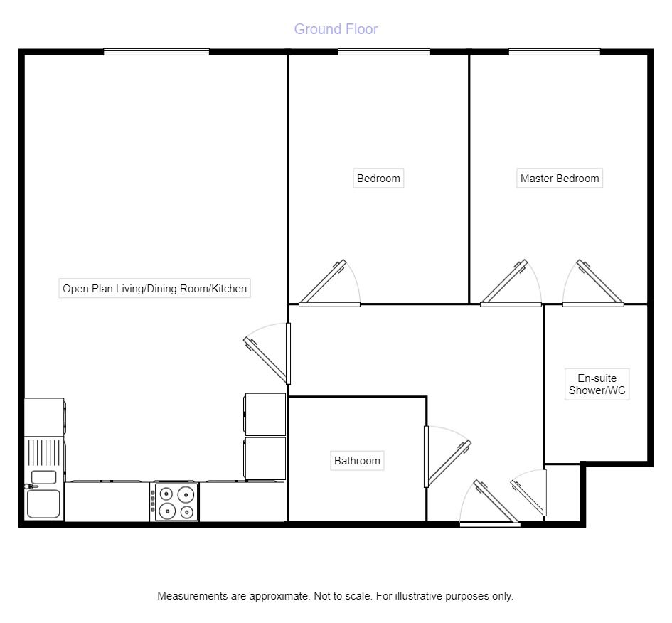 Floorplan of 2 bedroom  Flat to rent, Flat 3 Cinderella Court Watery Lane, Worcester, WR2