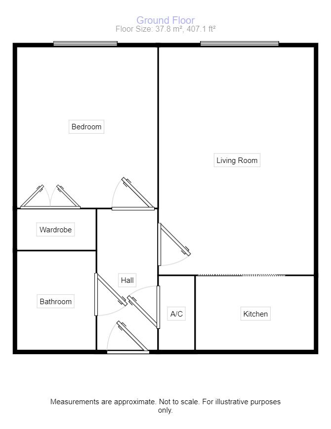 Floorplan of 1 bedroom  Flat for sale, St. Marys Road, Evesham, Worcestershire, WR11