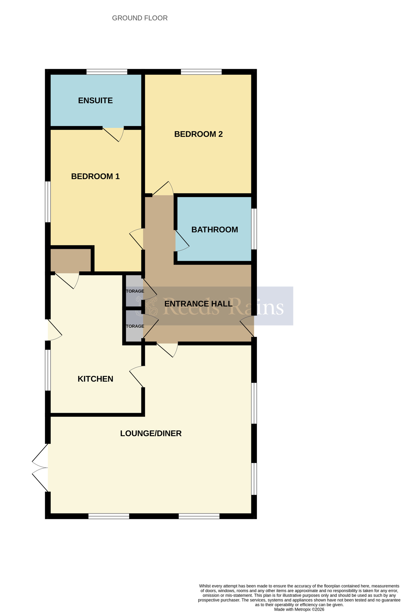 Floorplan of 2 bedroom Detached Property for sale, Cheltenham Road, Ashton-Under-Hill, Worcestershire, WR11