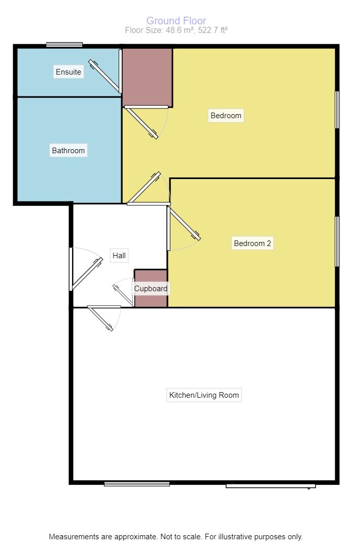Floorplan of 2 bedroom  Flat for sale, Evesham Marina, Evesham, Worcestershire, WR11
