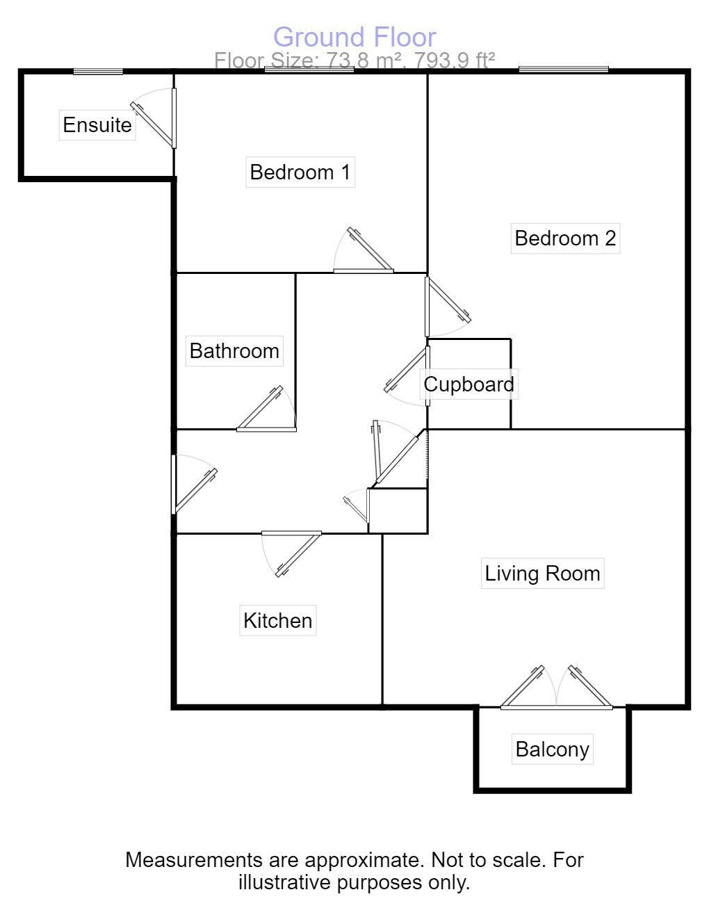 Floorplan of 2 bedroom  Flat to rent, Mill Street, Evesham, Worcestershire, WR11