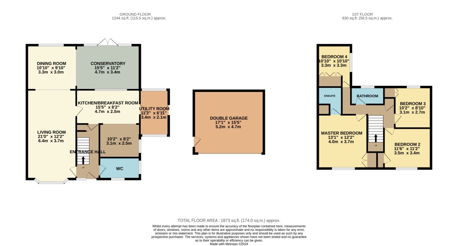 Floorplan of 4 bedroom Detached House for sale, Abberton Road, Bishampton, Worcestershire, WR10